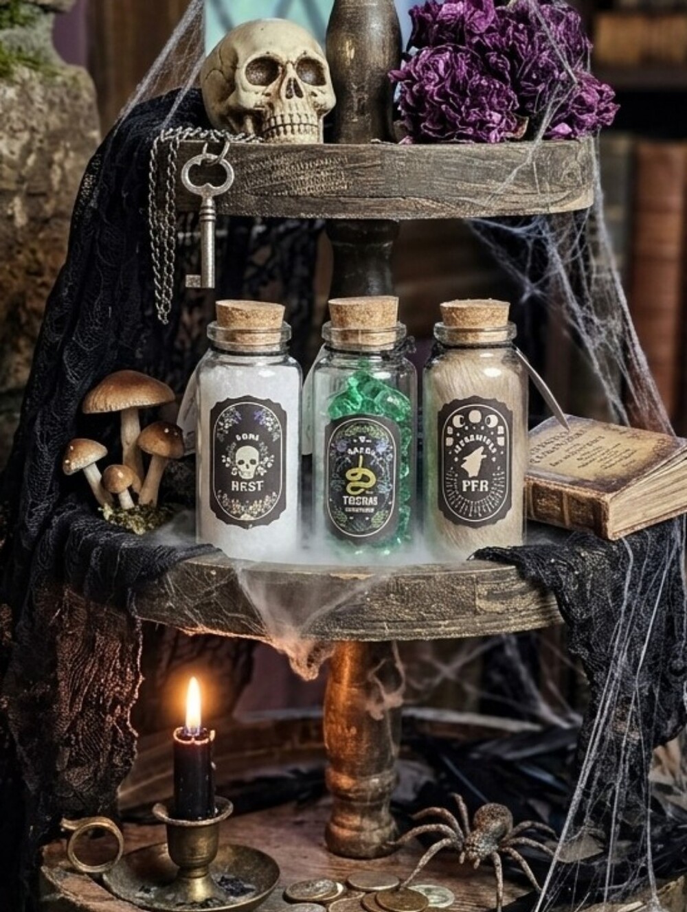 New Target 3pc Halloween Potion Bottles - Bone Dust, Snake Venom, Werewolf Fur